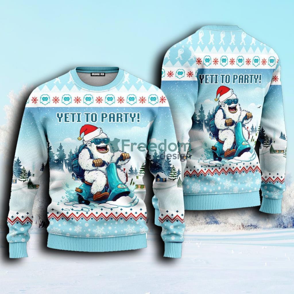 Yeti To Party Funny Bigfoot With Snow Ugly Christmas Sweater For Men And Women image Yeti To Party Funny Bigfoot With Snow Ugly Christmas Sweater For Men And Women Product Photo 1