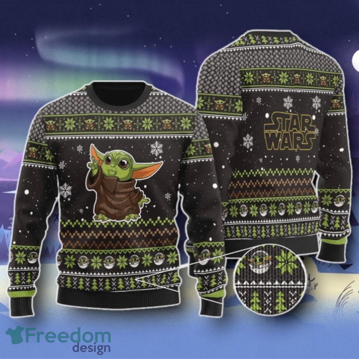 Yoda Ugly Christmas Sweater Unique Gift image Yoda Ugly Christmas Sweater Unique Gift Product Photo 1