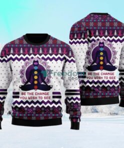 Yoga Be The Change Ugly Christmas Sweater For Men And Women Adult