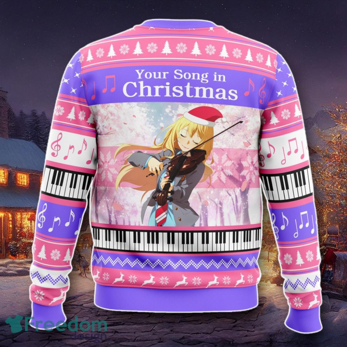 Your Song In Christmas Your Lie In April Ugly Christmas Sweater A Luxurious Gift image Your Song In Christmas Your Lie In April Ugly Christmas Sweater A Luxurious Gift Product Photo 2