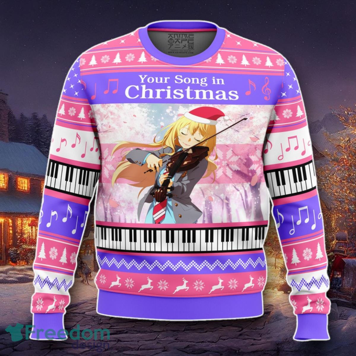 Your Song In Christmas Your Lie In April Ugly Christmas Sweater A Luxurious Gift image Your Song In Christmas Your Lie In April Ugly Christmas Sweater A Luxurious Gift Product Photo 1