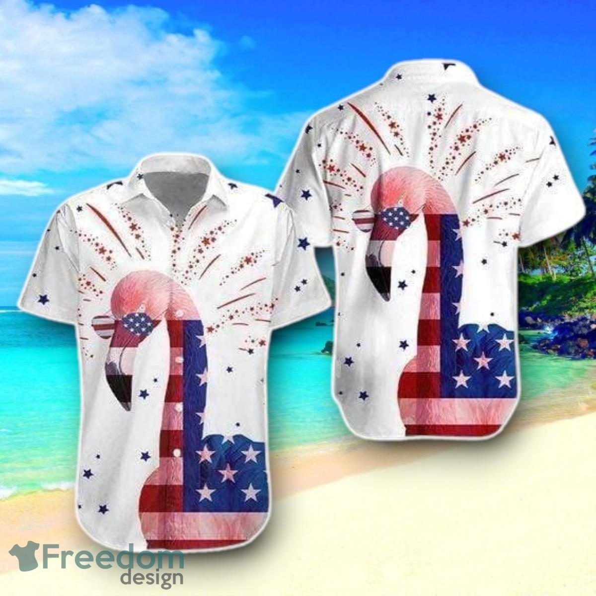 4th Of July Flamingo For Men Hawaiian Shirt Impressive Gift image 4th Of July Flamingo For Men Hawaiian Shirt Impressive Gift Product Photo 1