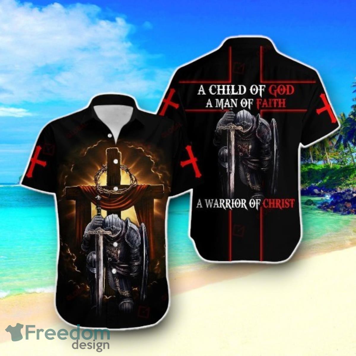 A Child Of God A Man Of Faith A Warrrior Of Christ Jesus Hawaiian Shirt Impressive Gift image A Child Of God A Man Of Faith A Warrrior Of Christ Jesus Hawaiian Shirt Impressive Gift Product Photo 1