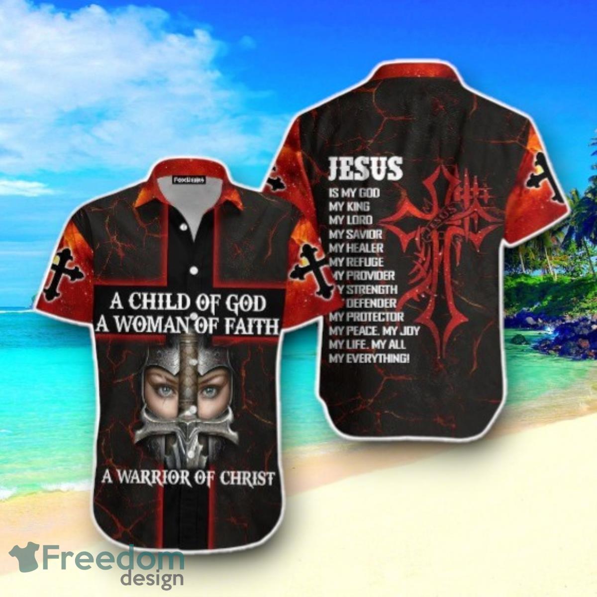 A Child Of God A Woman Of Faith Hawaiian Shirt Impressive Gift image A Child Of God A Woman Of Faith Hawaiian Shirt Impressive Gift Product Photo 1