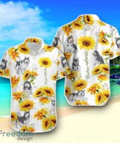 Alaskan Malamute Sunflower Hawaiian Shirt Impressive Gift