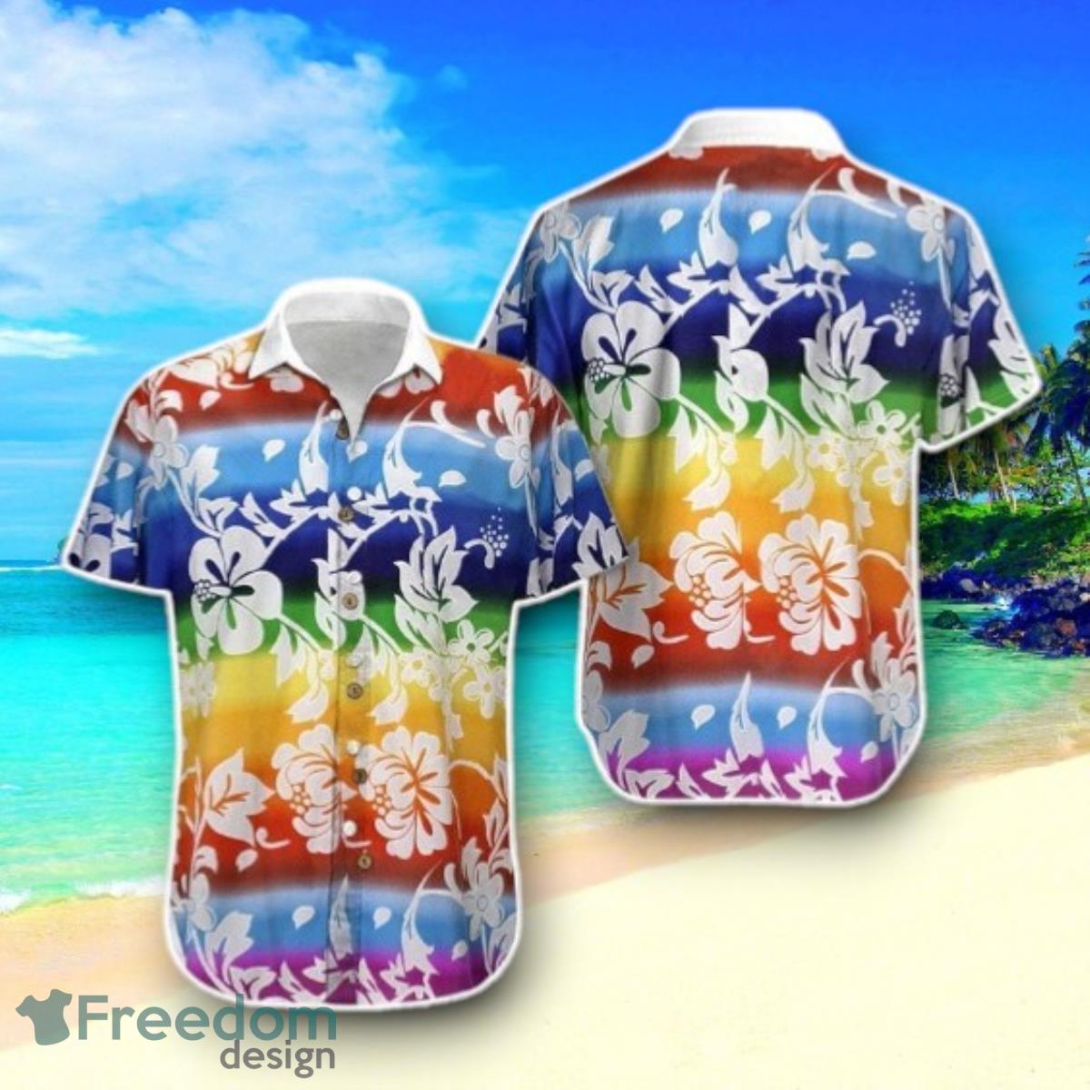 LGBT Summer Vacation Tropical Flower Hawaiian Shirt Impressive Gift image LGBT Summer Vacation Tropical Flower Hawaiian Shirt Impressive Gift Product Photo 1