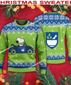 Snoopy Driving Car Rite Aid Logo Ugly Christmas Sweater Gift Holidays