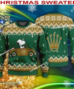 Snoopy Driving Car Rolex Logo Knitted Xmas 3D Sweater For Men Women