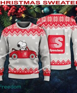 Snoopy Driving Car Speedway Logo Ugly Christmas Sweater AOP For Men Women