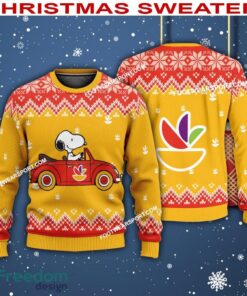Snoopy Driving Car Stop & Shop Logo Knitted Christmas 3D Sweater For Men Women
