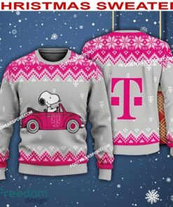 Snoopy Driving Car T Mobile Logo Ugly Christmas 3D Sweater Gift For Adult