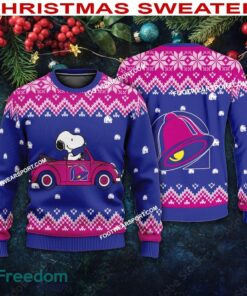 Snoopy Driving Car Taco Bell Logo Ugly Christmas Sweater For Men Women