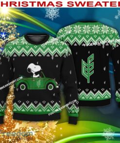 Snoopy Driving Car Tafe Tractor Logo Ugly Xmas Sweater For Men Women