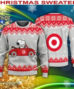 Snoopy Driving Car Target Corp Logo Knitted Christmas 3D Sweater Gift For Adult