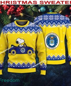 Snoopy Driving Car US Air Force Logo Ugly Xmas Sweater For Men Women
