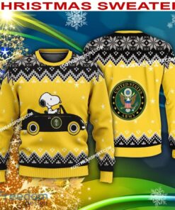 Snoopy Driving Car US Army Logo Ugly Christmas 3D Sweater For Men Women