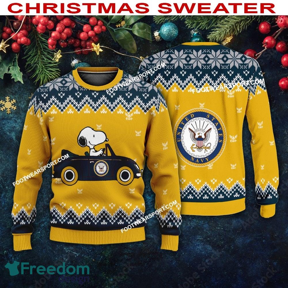 Snoopy Driving Car US Navy Logo Knitted Xmas 3D Sweater Gift For Adult image Snoopy Driving Car US Navy Logo Knitted Xmas 3D Sweater Gift For Adult - Snoopy Driving Car US Navy Logo Knitted Xmas 3D Sweater Gift For Adult