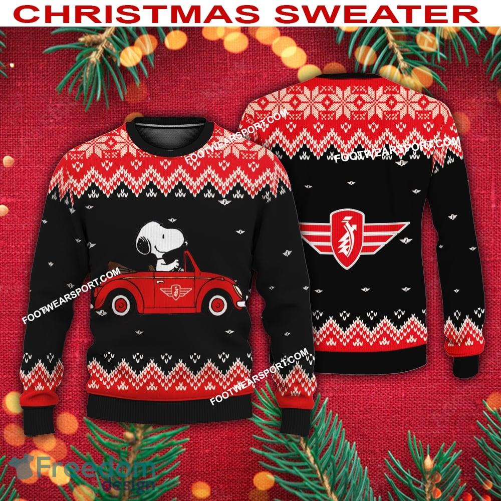 Snoopy Driving Car Zundapp Motorcycle Logo Ugly Christmas Sweater For Men Women image Snoopy Driving Car Zundapp Motorcycle Logo Ugly Christmas Sweater For Men Women - Snoopy Driving Car Zundapp Motorcycle Logo Ugly Christmas Sweater For Men Women